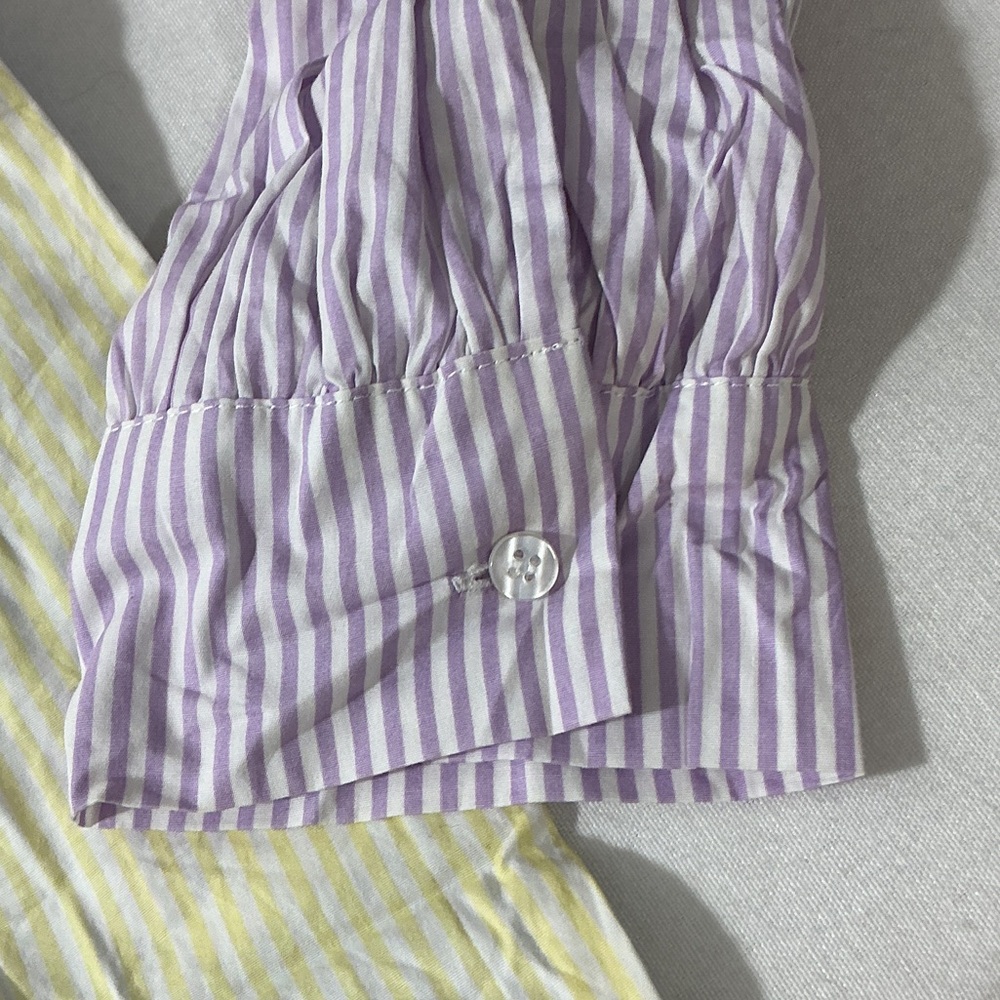 Gianni Bini Colorblock Striped Button-Down Shirt - Blue, Yellow & Pink - Picture 6 of 9